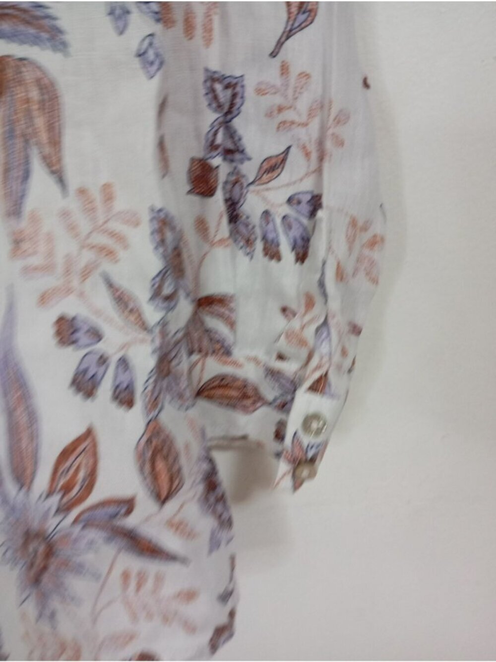 Rachel Zoe Womens 100% Linen Floral Button-Up Shirt Size M - Picture 7 of 13